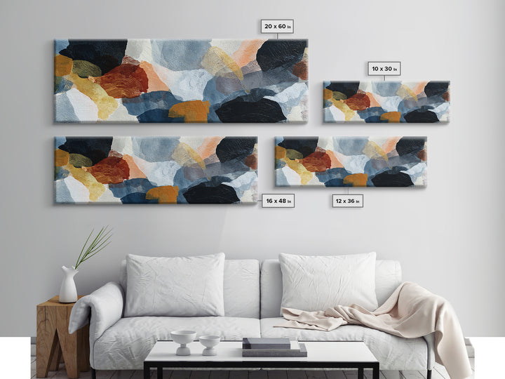 Contemporary Abstract with Layered Pigments and Energetic Canvas Print, Art, Wall Art for Mom, Living Room Decor, Abstract Art, ART-3x1-42