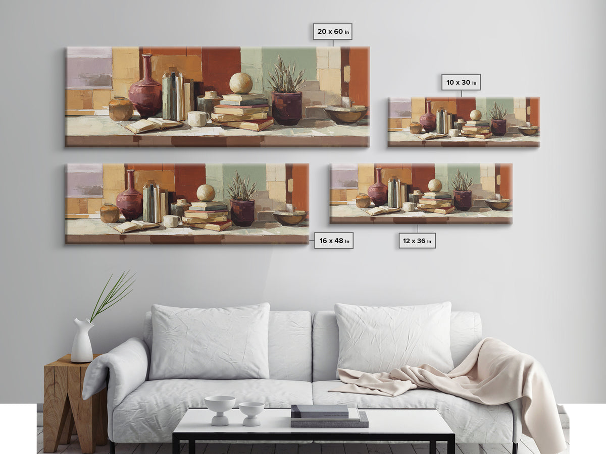 Sunlit Interior Still Life Canvas Print, Art, Ai Art, Living Room Decor, Fine Art, Home Decor, Gallery Decor, ART-3x1-54