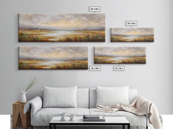 Quiet Mountain Scene Framed Canvas Print, Art, Framed Wall Art, Living Room Decor, Fine Art, Resin Art, Boho Wall Art, ART-3x1-57