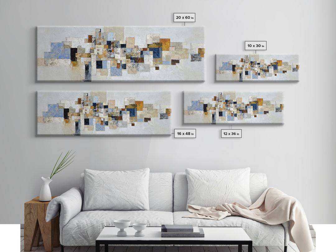 Modern Sculptural Shapes Rendered as Painted Forms Canvas Print, Art, Art Deco, Living Room Decor, Abstract Art, ART-3x1-94