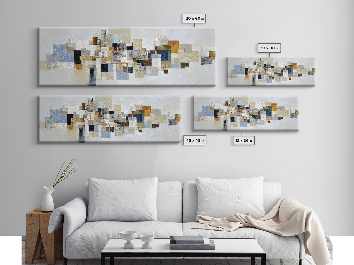 Modern Sculptural Shapes Rendered as Painted Forms Canvas Print, Art, Art Deco, Living Room Decor, Abstract Art, ART-3x1-94