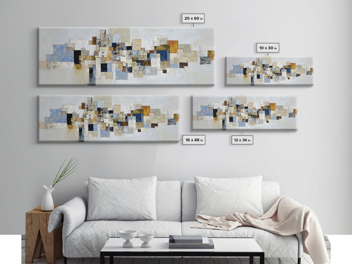 Modern Sculptural Shapes Rendered as Painted Forms Canvas Print, Art, Art Deco, Living Room Decor, Abstract Art, ART-3x1-94