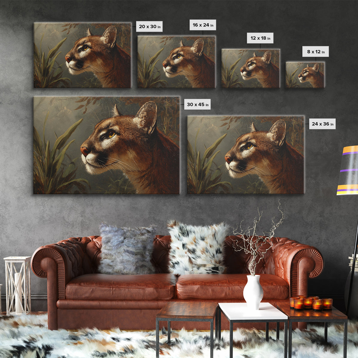 Elegant Animal Portrait Canvas Print, Art, Art Print, Living Room Decor, Oil Painting, Canvas Wall Art, Abstract Art, ART-3x2-22