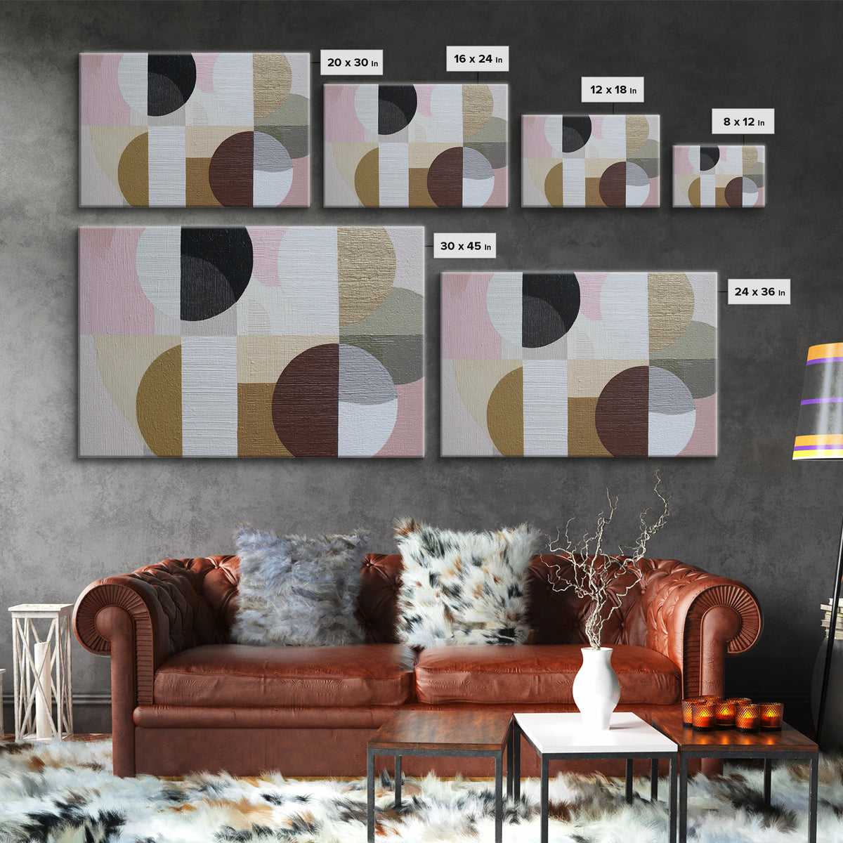 Geometric Color Study Canvas Print, Art, Art Nouveau, Living Room Decor, Abstract Art, Abstract Wall Art, Resin Art, ART-3x2-37