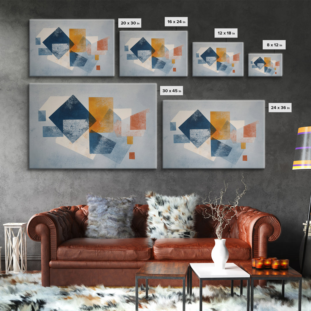 Geometric Color Study Canvas Print, Art, Art Nouveau, Living Room Decor, Abstract Art, Abstract Wall Art, Resin Art, ART-3x2-61