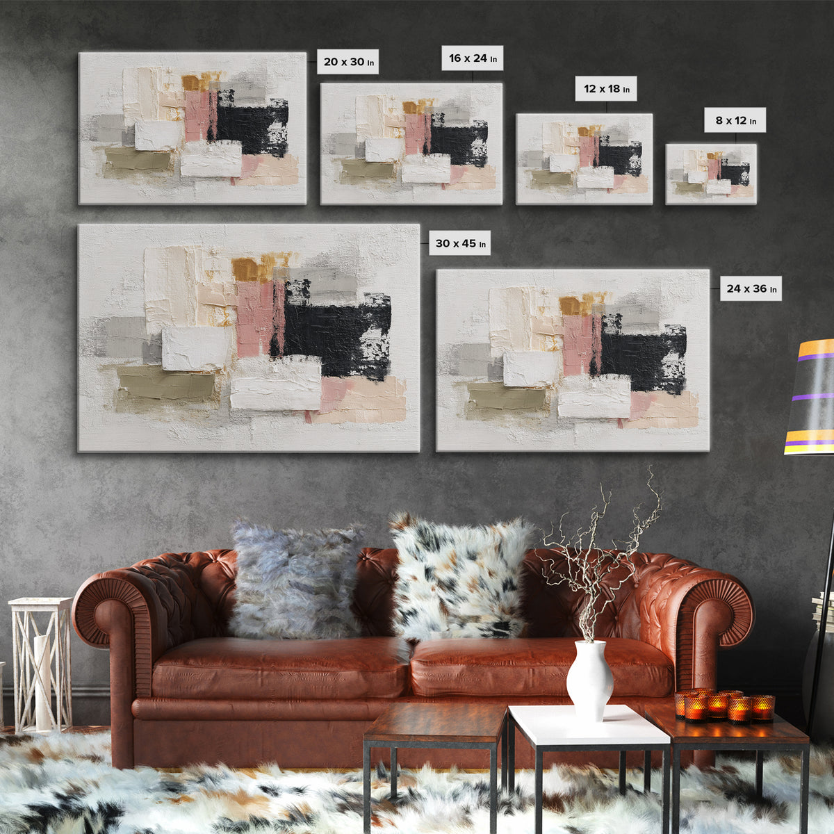 Textured Neutral Abstraction Framed Canvas Print, Art, Framed Wall Art, Living Room Decor, Abstract Art, Resin Art, ART-3x2-65