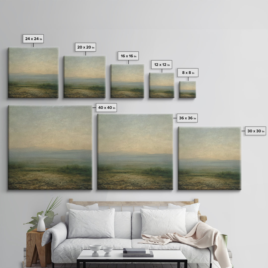 Gallery Style Landscape with Expansive Negative Space Canvas Print, Above Sofa Art, Coastal Wall Art, Living Room Decor, ASA-1x1-24