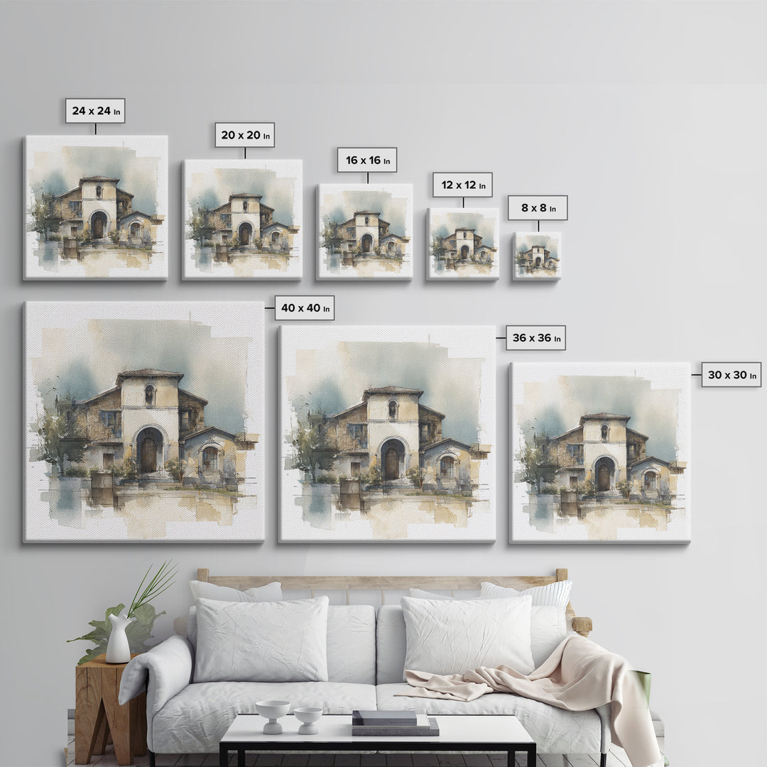 Architectural Arch Study Framed Canvas Print, Above Sofa Art, Minimalist Wall Art, Living Room Decor, Abstract Art, Statement, ASA-1x1-33