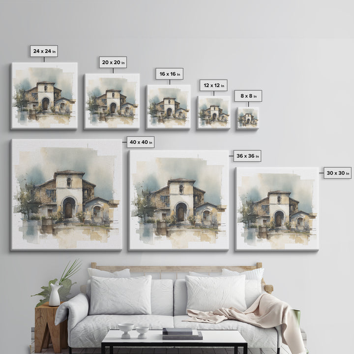 Architectural Arch Study Framed Canvas Print, Above Sofa Art, Minimalist Wall Art, Living Room Decor, Abstract Art, Statement, ASA-1x1-33