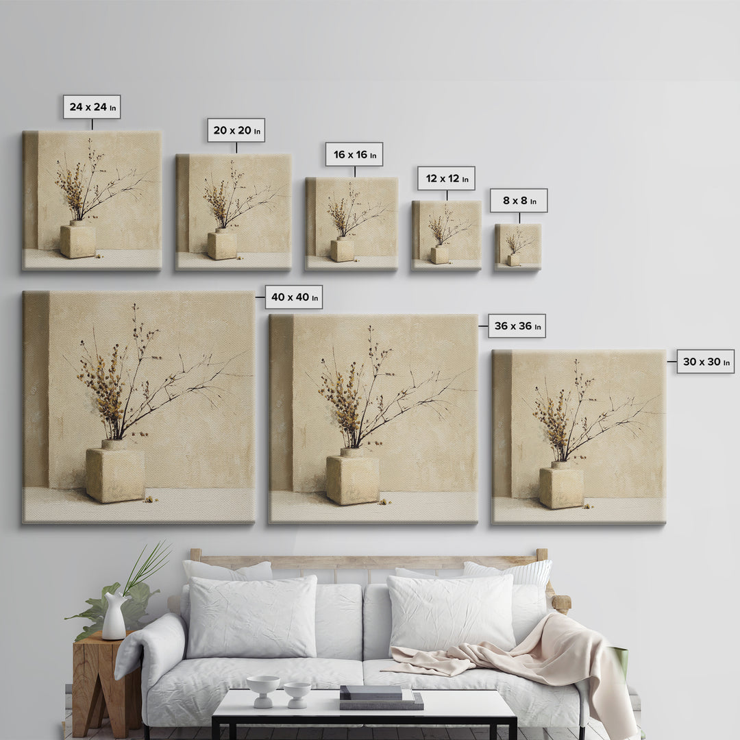 Large Neutral Still Life Framed Canvas Print, Above Sofa Art, Coastal Wall Art, Living Room Decor, Fine Art, Statement, ASA-1x1-38