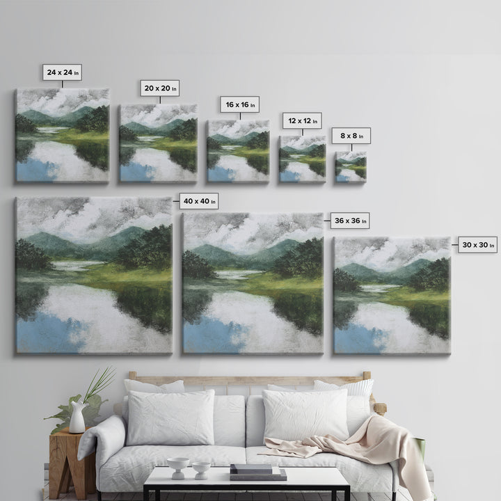 Gallery Style Landscape with Expansive Negative Space Canvas Print, Above Sofa Art, Home Decor, Living Room Decor, Statement, ASA-1x1-48
