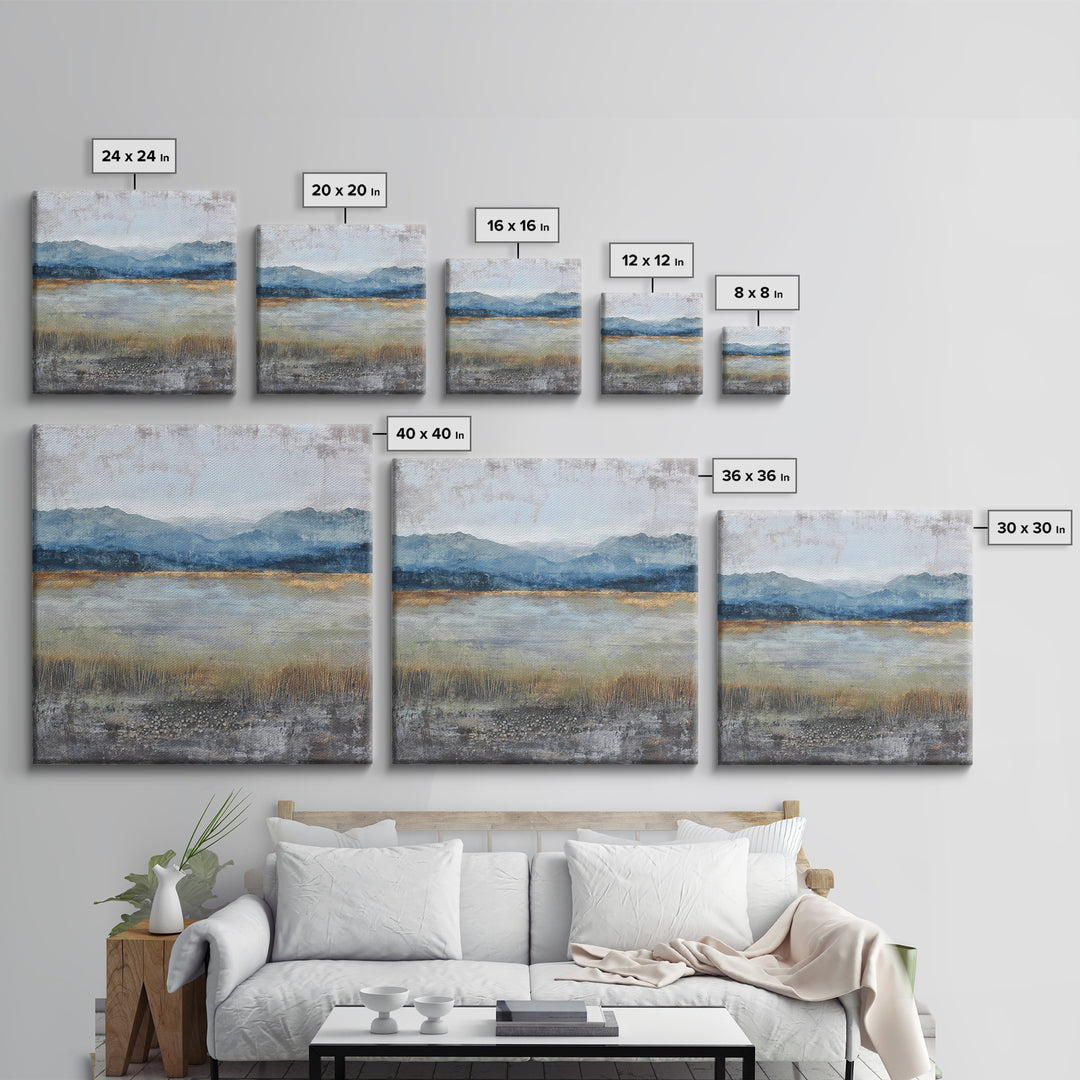 Oversized Abstract Landscape Canvas Print, Above Sofa Art, Modern Art, Living Room Decor, Fine Art, Statement, Art Print, ASA-1x1-49