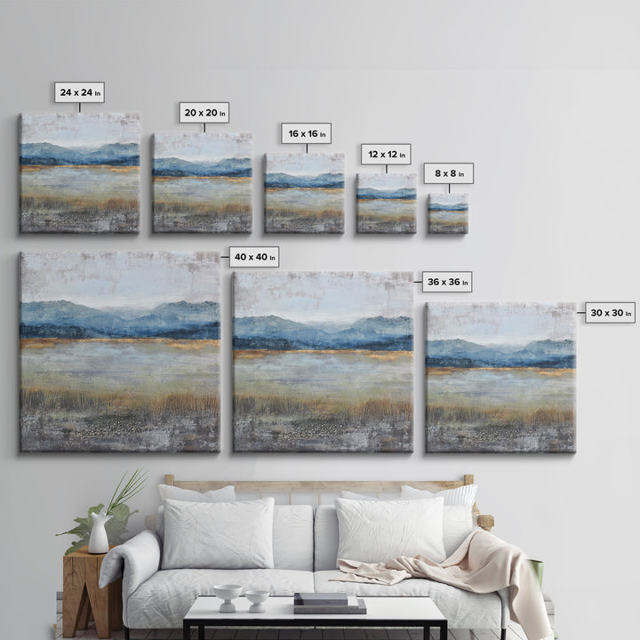 Oversized Abstract Landscape Canvas Print, Above Sofa Art, Modern Art, Living Room Decor, Fine Art, Statement, Art Print, ASA-1x1-49