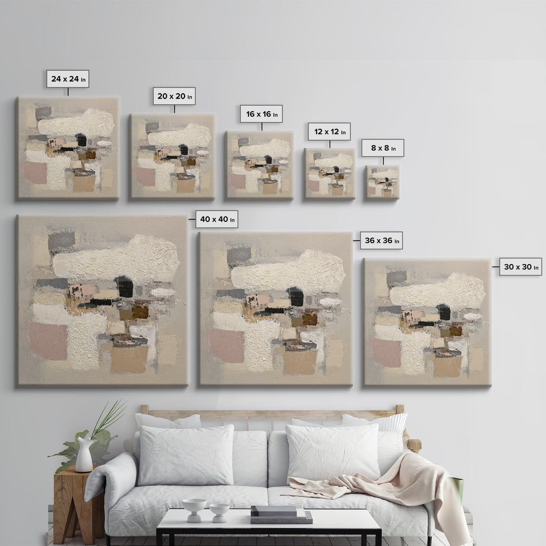 Large Modern Organic Shapes Canvas Print, Above Sofa Art, 3 Piece Wall Art, Living Room Decor, Abstract Art, Statement, ASA-1x1-50