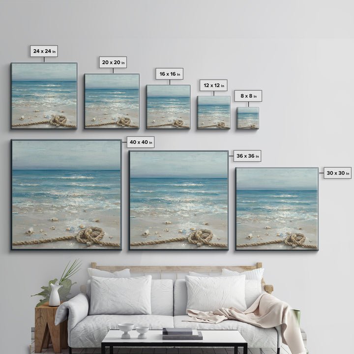 Moody Seascape at Twilight Canvas Print, Above Sofa Art, 3 Piece Wall Art, Living Room Decor, Statement, Neutral Decor, ASA-1x1-60