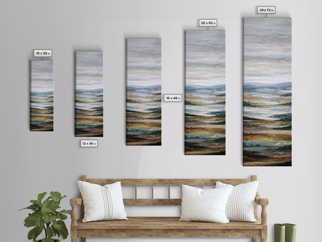 Oversized Abstract Landscape Canvas Print, Above Sofa Art, Bauhaus Print, Living Room Decor, Oil Painting, Statement, ASA-1x3-13
