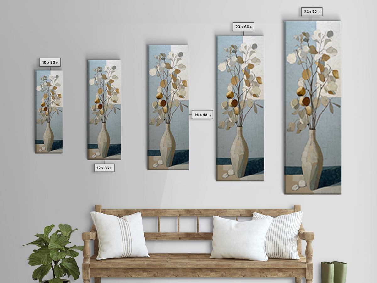 Large Neutral Still Life Canvas Print, Above Sofa Art, Living Room Wall Art, Living Room Decor, Watercolor Art, Statement, ASA-1x3-2