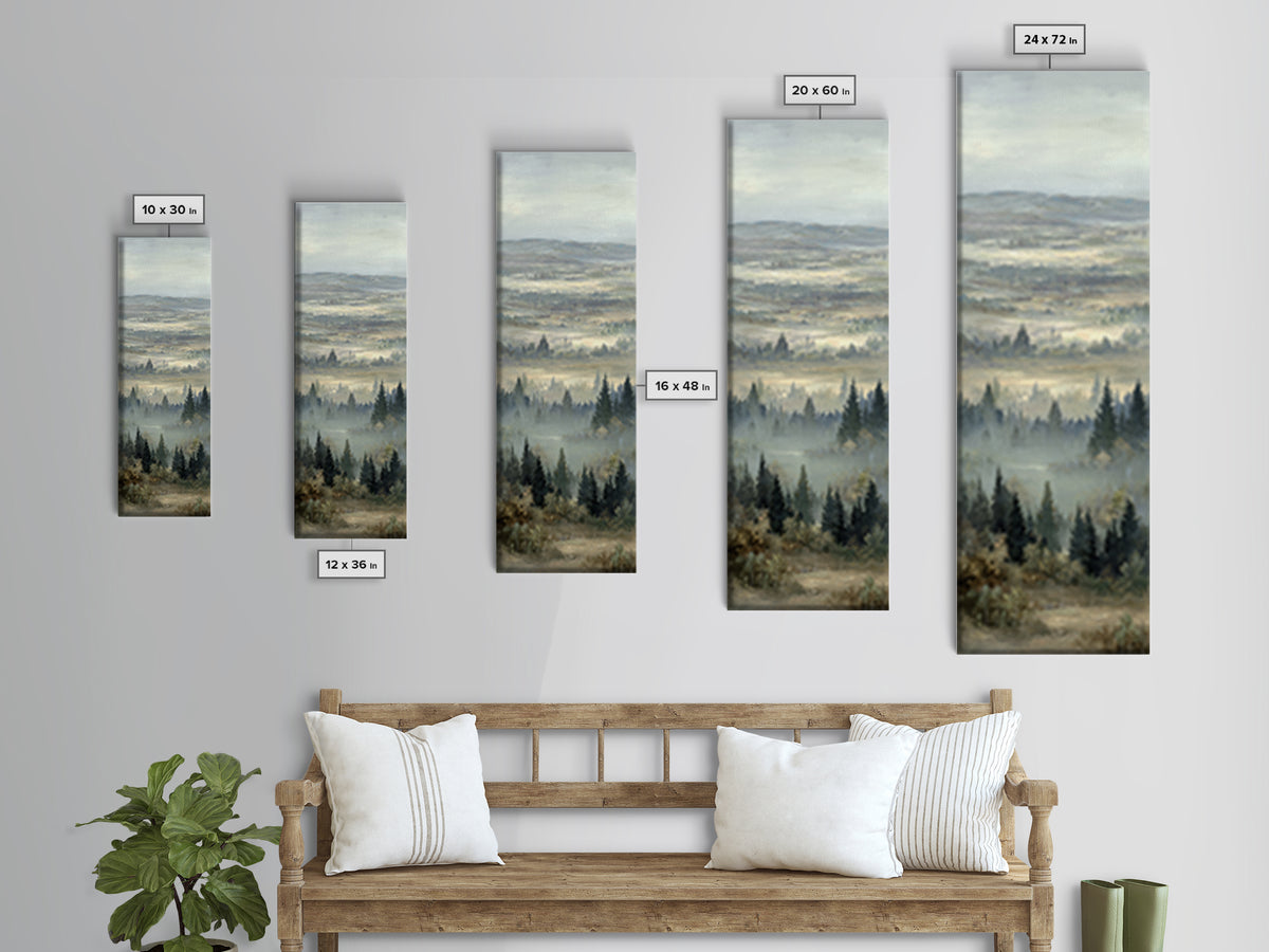 Wide Olive and Beige Meadow Panorama Canvas Print, Above Sofa Art, Canvas Print, Living Room Decor, Oil Painting, Statement, ASA-1x3-22