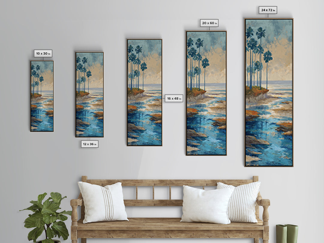Moody Seascape at Twilight Framed Canvas Print, Above Sofa Art, Gallery Decor, Living Room Decor, Fine Art, Statement, ASA-1x3-24