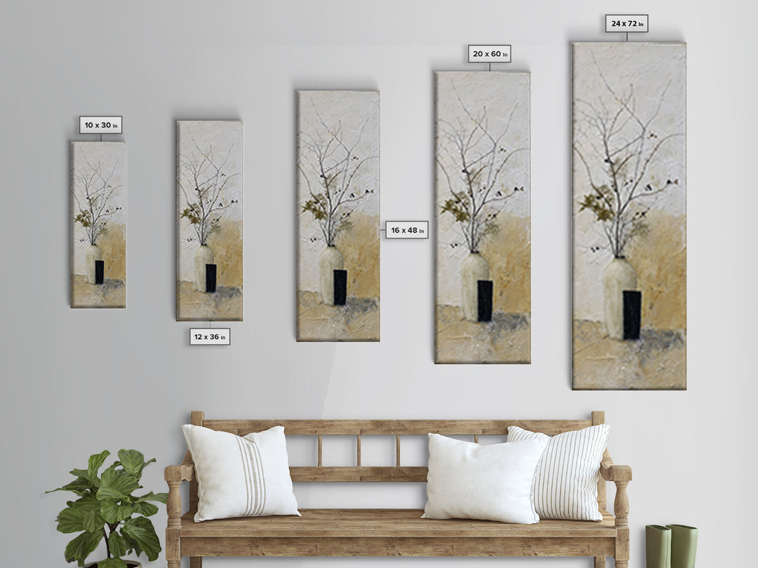 Large Neutral Still Life Canvas Print, Above Sofa Art, Living Room Wall Art, Living Room Decor, Watercolor Art, Statement, ASA-1x3-26