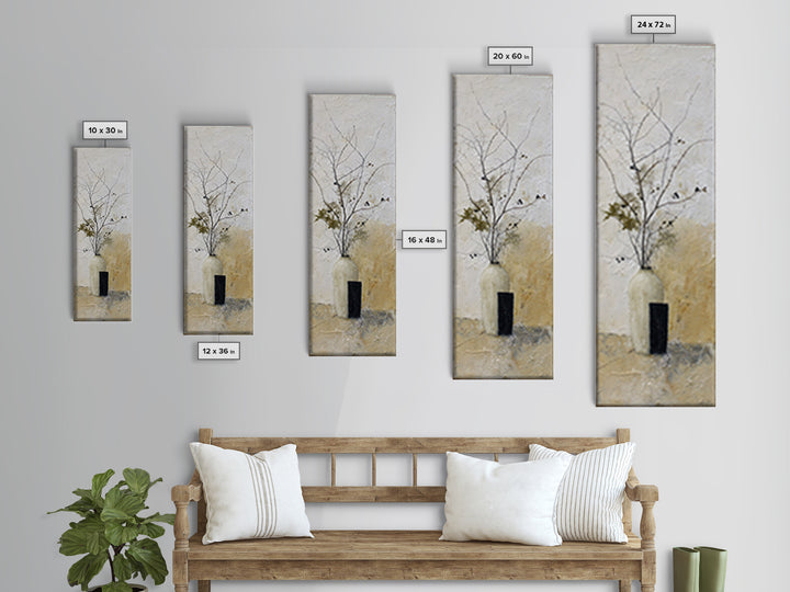 Large Neutral Still Life Canvas Print, Above Sofa Art, Living Room Wall Art, Living Room Decor, Watercolor Art, Statement, ASA-1x3-26