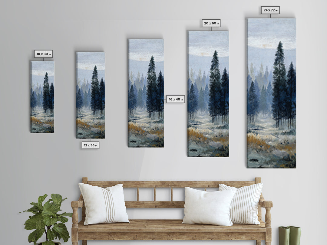 Modern Scandinavian Forest Canvas Print, Above Sofa Art, Luxury Decor, Living Room Decor, Fine Art, Statement, Canvas Wall Art, ASA-1x3-27