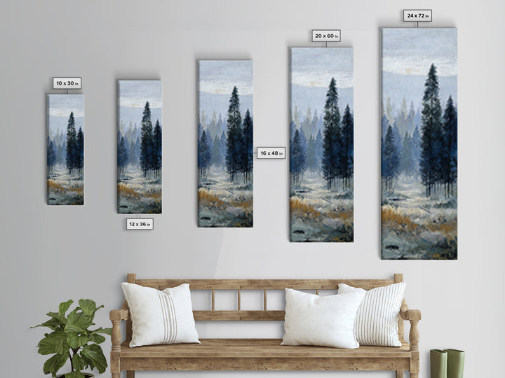 Modern Scandinavian Forest Canvas Print, Above Sofa Art, Luxury Decor, Living Room Decor, Fine Art, Statement, Canvas Wall Art, ASA-1x3-27