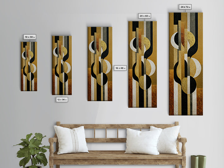 Luxury Monochrome Stone Composition Framed Canvas Print, Above Sofa Art, Living Room Decor, Watercolor Art, Statement, ASA-1x3-31