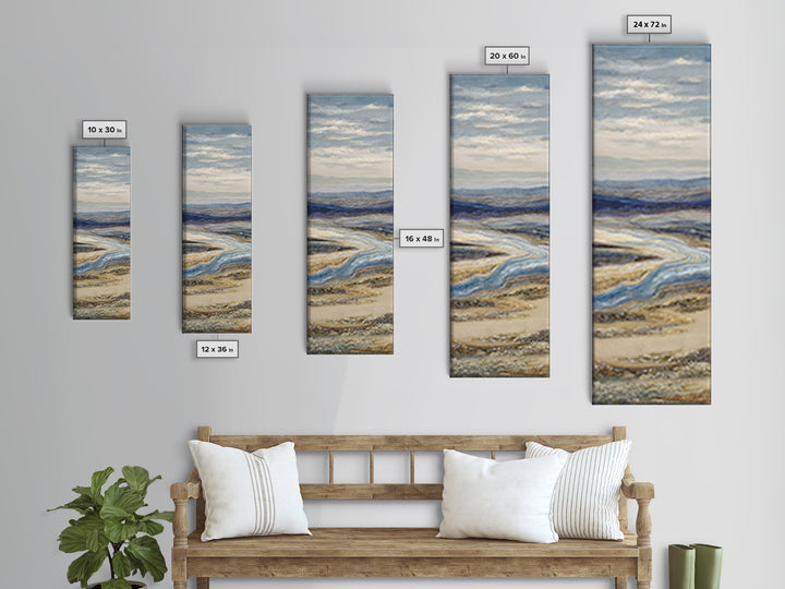 Abstract River Bends Canvas Print, Above Sofa Art, Fine Art Print, Living Room Decor, Abstract Art, Statement, ASA-1x3-35