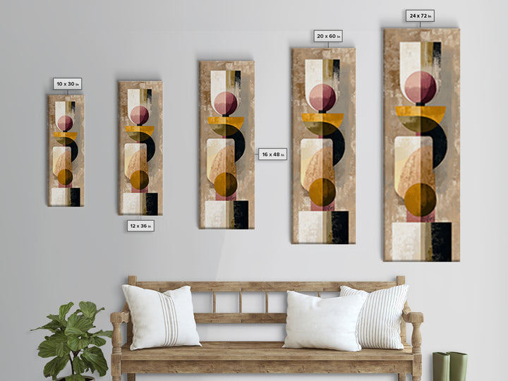 Bold Mid Century Geometric Forms Canvas Print, Above Sofa Art, Room Decor, Living Room Decor, Statement, Farmhouse Decor, ASA-1x3-40