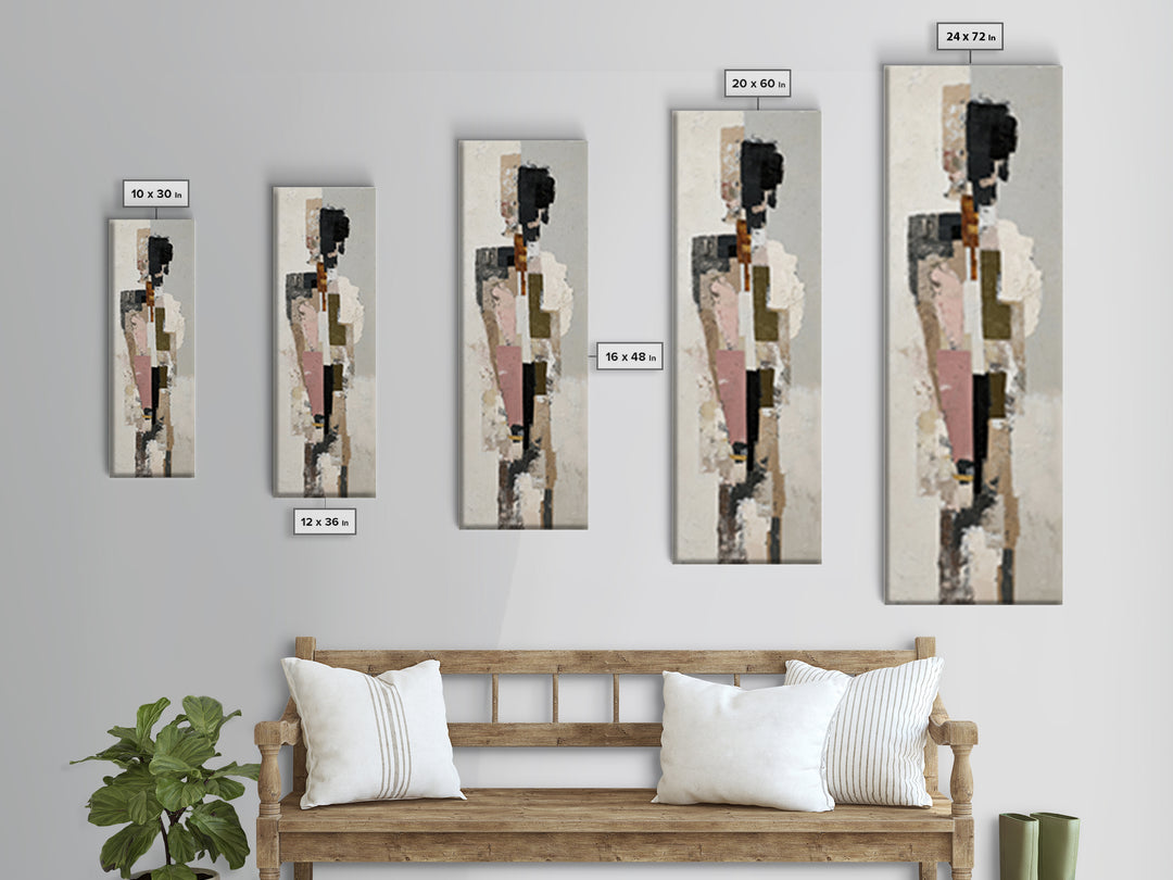 Luxury Monochrome Stone Composition Canvas Print, Above Sofa Art, Wall Art, Living Room Decor, Oil Painting, Statement, ASA-1x3-55