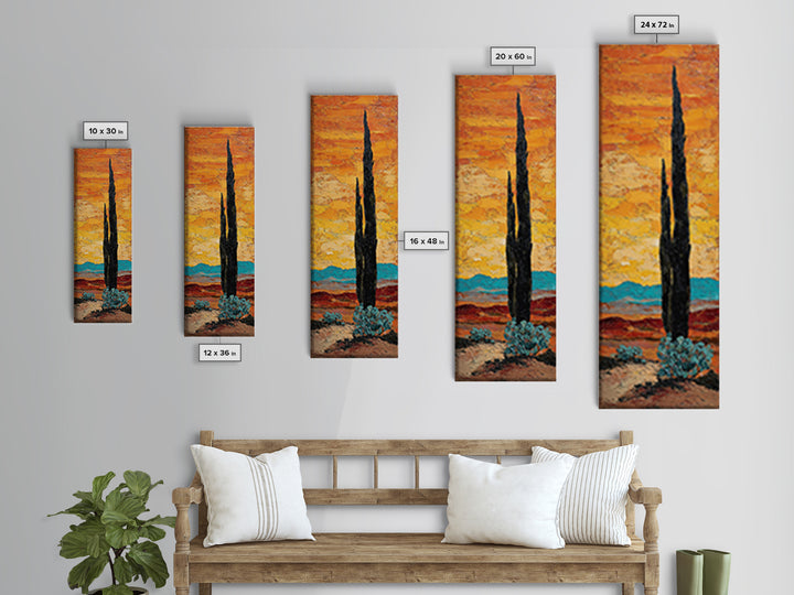 Desert Mesa Panorama Canvas Print, Above Sofa Art, Contemporary Art, Living Room Decor, Fine Art, Statement, Boho Wall Art, ASA-1x3-56