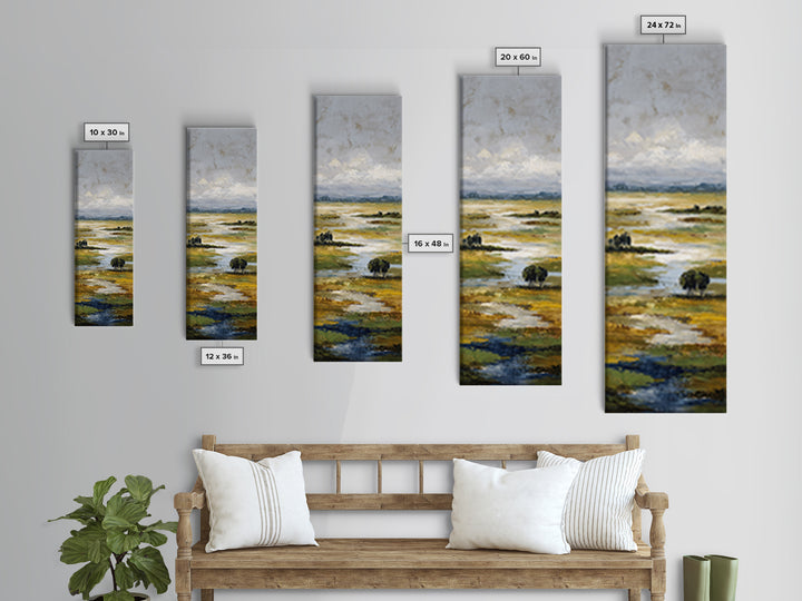 Gallery Style Landscape with Expansive Negative Space Canvas Print, Above Sofa Art, Art Print, Living Room Decor, Statement, ASA-1x3-60