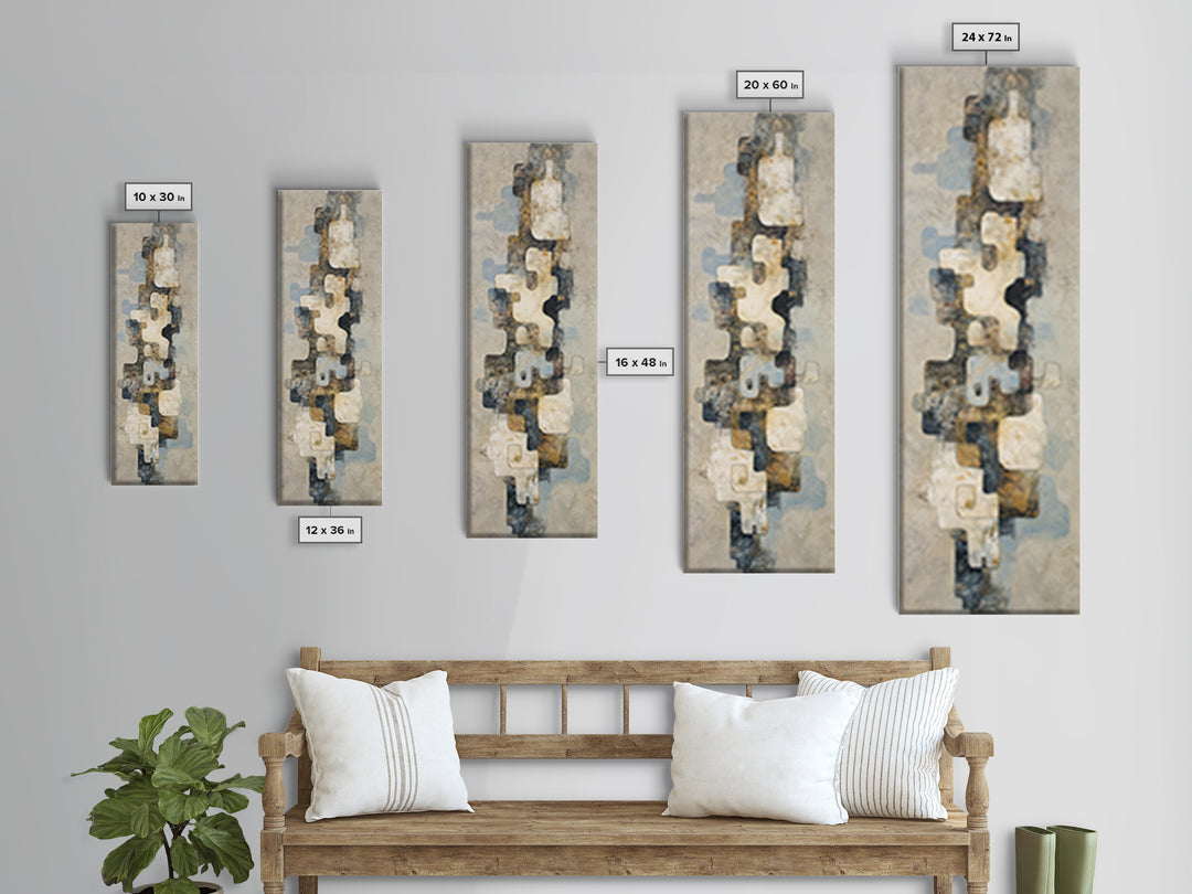 Large Modern Organic Shapes Framed Canvas Print, Above Sofa Art, Modern Art, Living Room Decor, Fine Art, Statement, Art Print, ASA-1x3-62
