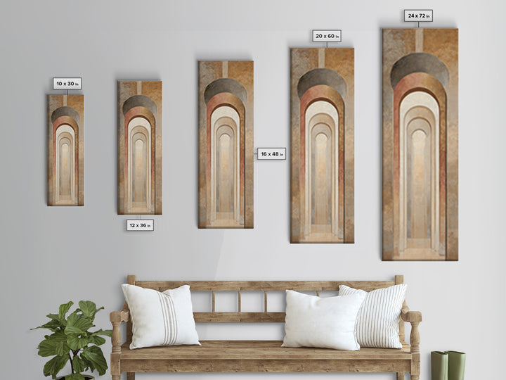 Architectural Arch Study Framed Canvas Print, Above Sofa Art, Botanical Wall Art, Living Room Decor, Oil Painting, Statement, ASA-1x3-69