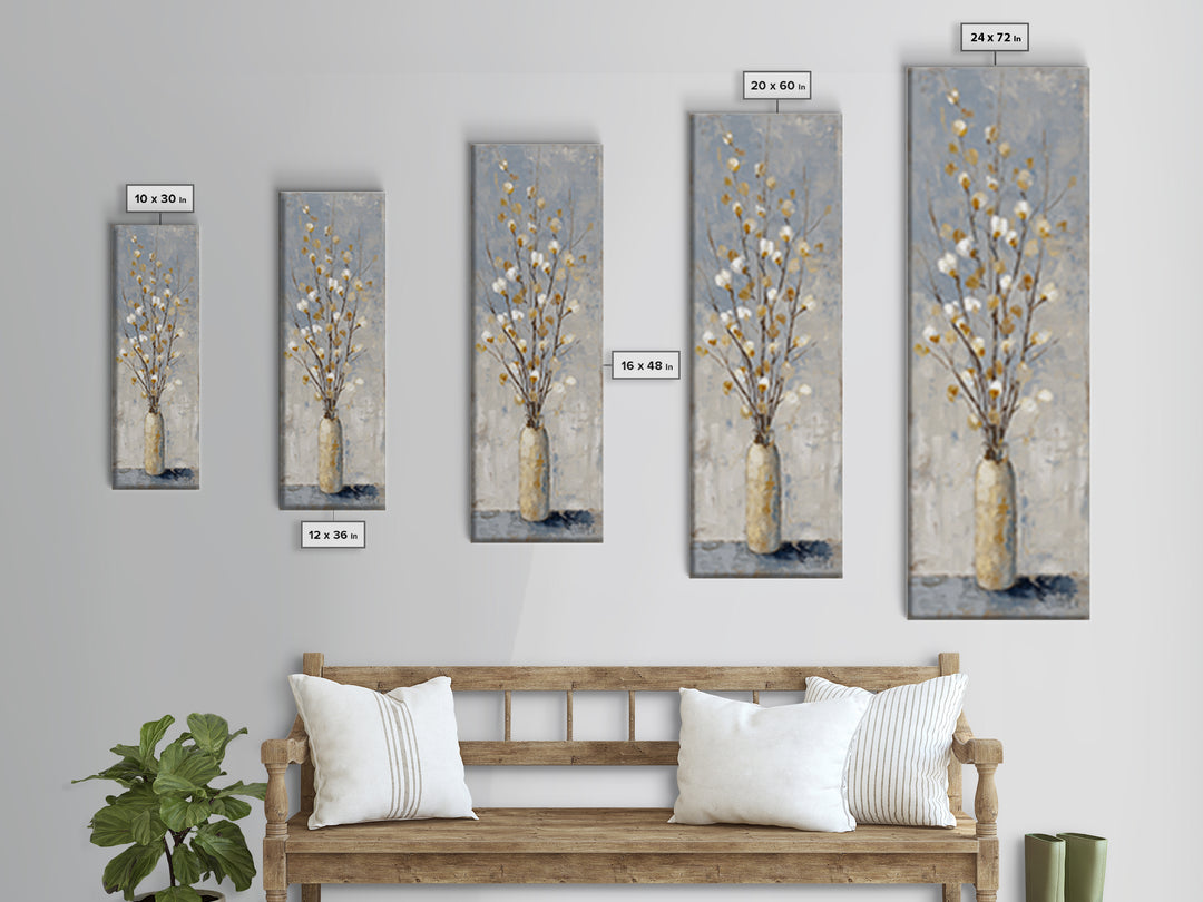 Large Neutral Still Life Framed Canvas Print, Above Sofa Art, Japandi Wall Art, Living Room Decor, Watercolor Art, Statement, ASA-1x3-74