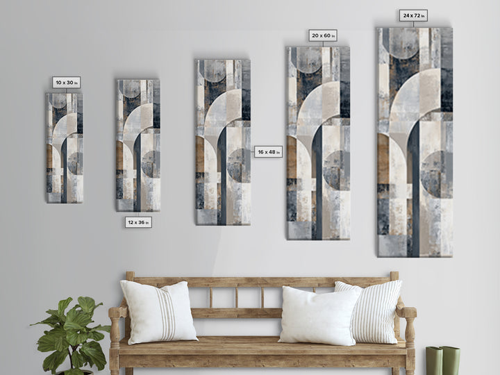 Luxury Monochrome Stone Composition Framed Canvas Print, Above Sofa Art, Canvas Wall Art, Living Room Decor, Statement, ASA-1x3-79