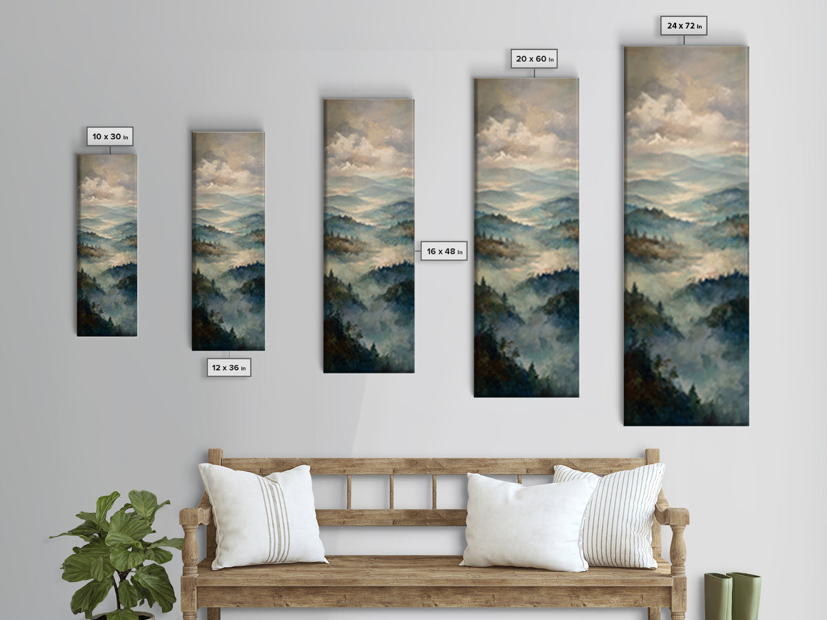 Gallery Style Landscape with Expansive Negative Space Canvas Print, Above Sofa Art, Wall Art, Living Room Decor, Statement, ASA-1x3-84