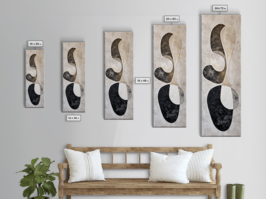 Large Modern Organic Shapes Canvas Print, Above Sofa Art, Neutral Decor, Living Room Decor, Abstract Art, Statement, Wall Art, ASA-1x3-86