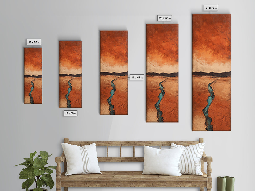 Abstract Canyon Landscape Framed Canvas Print, Above Sofa Art, Wall Art Print, Living Room Decor, Fine Art, Statement, ASA-1x3-91