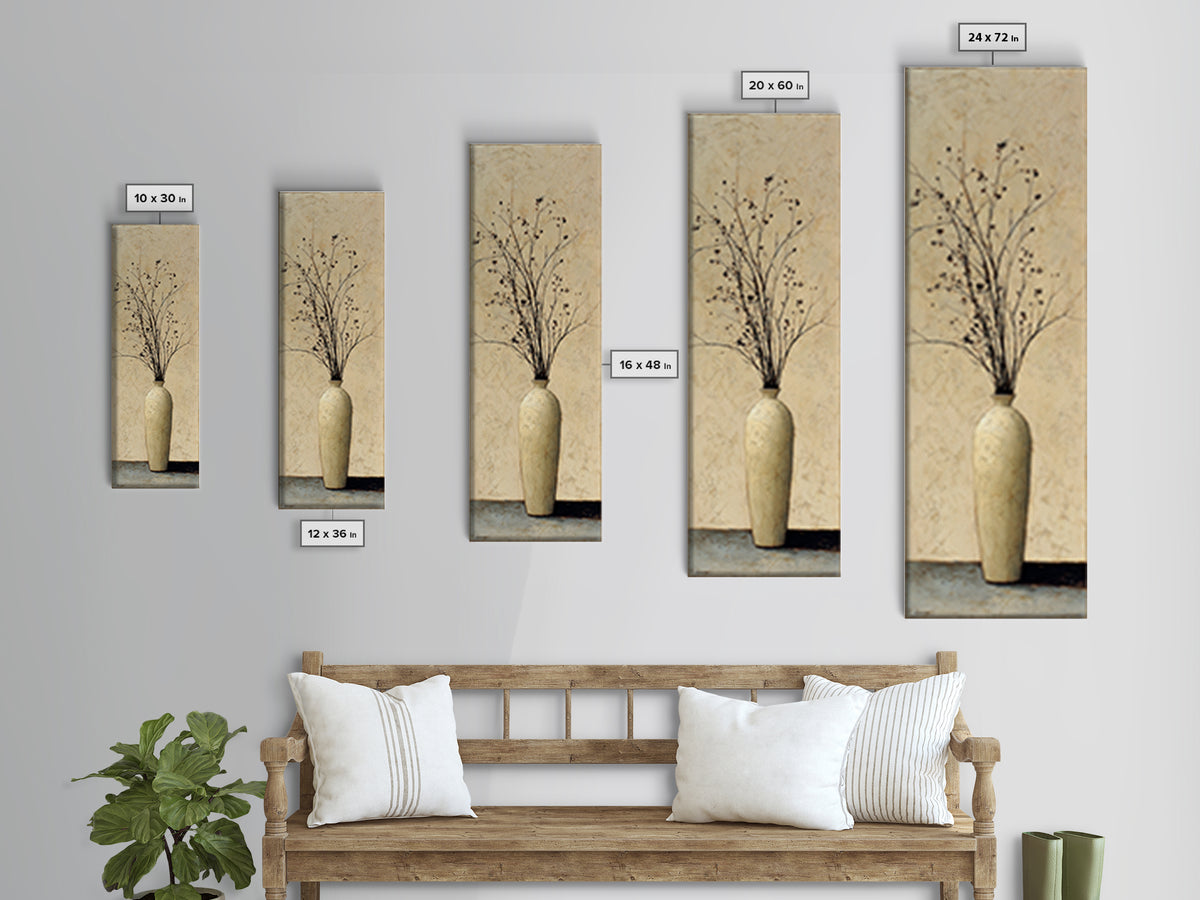 Large Neutral Still Life Canvas Print, Above Sofa Art, Botanical Wall Art, Living Room Decor, Fine Art, Statement, ASA-1x3-98