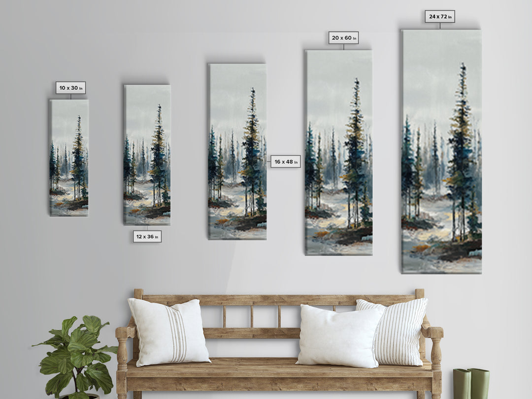 Modern Scandinavian Forest Canvas Print, Above Sofa Art, Set of 3 Wall Art, Living Room Decor, Statement, Minimalist Wall Art, ASA-1x3-99