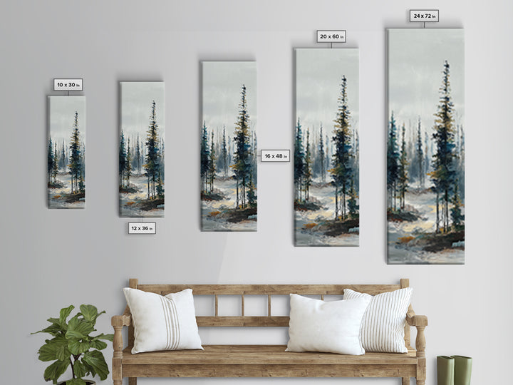 Modern Scandinavian Forest Canvas Print, Above Sofa Art, Set of 3 Wall Art, Living Room Decor, Statement, Minimalist Wall Art, ASA-1x3-99