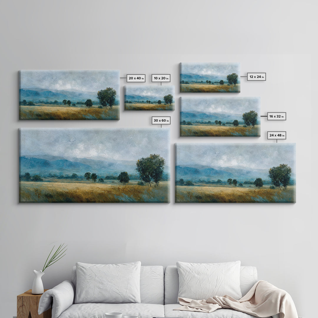 Gallery Style Landscape with Expansive Negative Space Canvas Print, Above Sofa Art, Fine Art Print, Living Room Decor, ASA-2x1-20