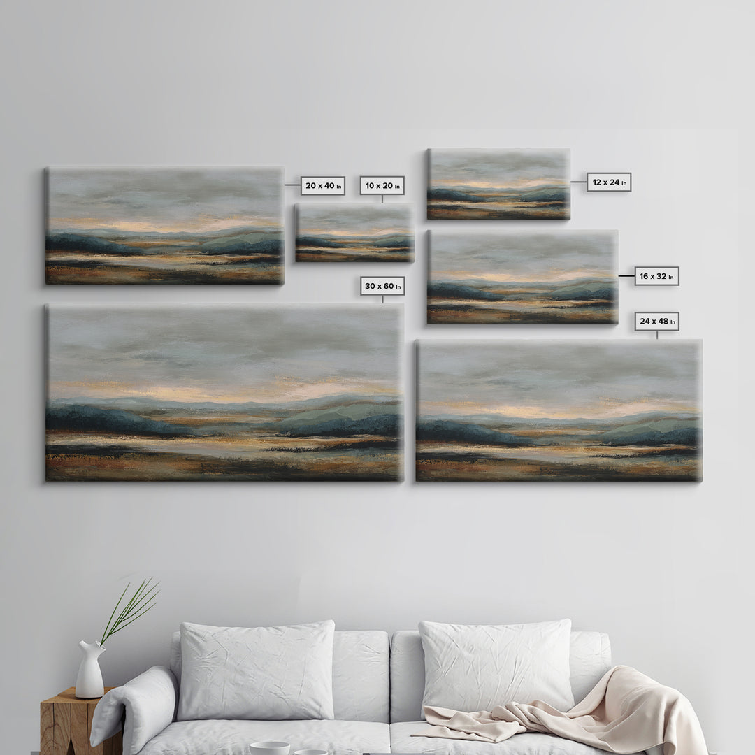 Oversized Abstract Landscape Canvas Print, Above Sofa Art, Luxury Decor, Living Room Decor, Statement, Canvas Wall Art, ASA-2x1-21