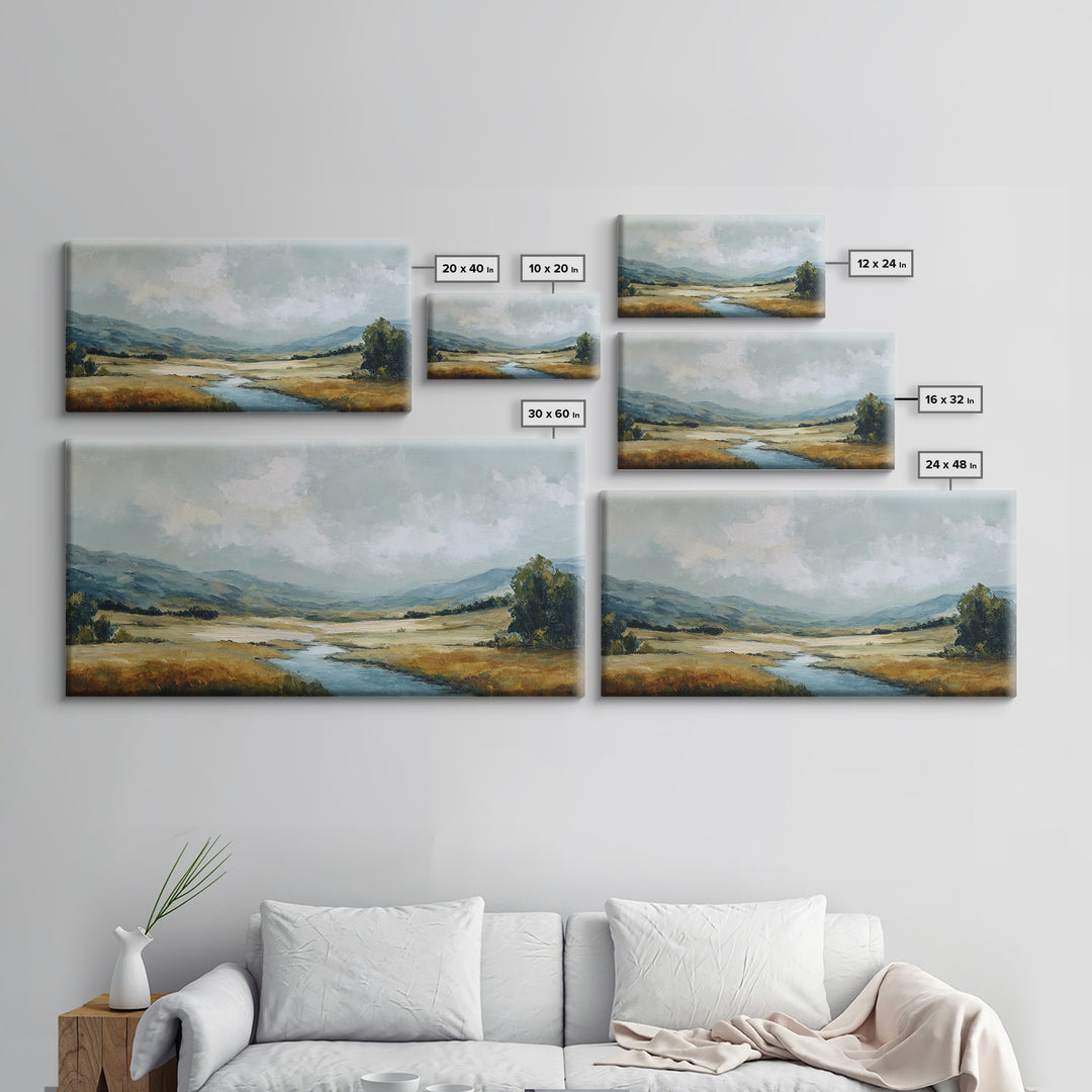 Gallery Style Landscape with Expansive Negative Space Canvas Print, Above Sofa Art, Room Decor, Living Room Decor, Statement, ASA-2x1-44