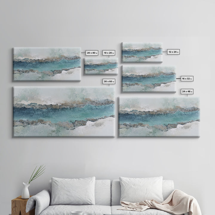 Panoramic Coastal Shoreline from an Aerial View Canvas Print, Above Sofa Art, Living Room Decor, Fine Art, Statement, ASA-2x1-47