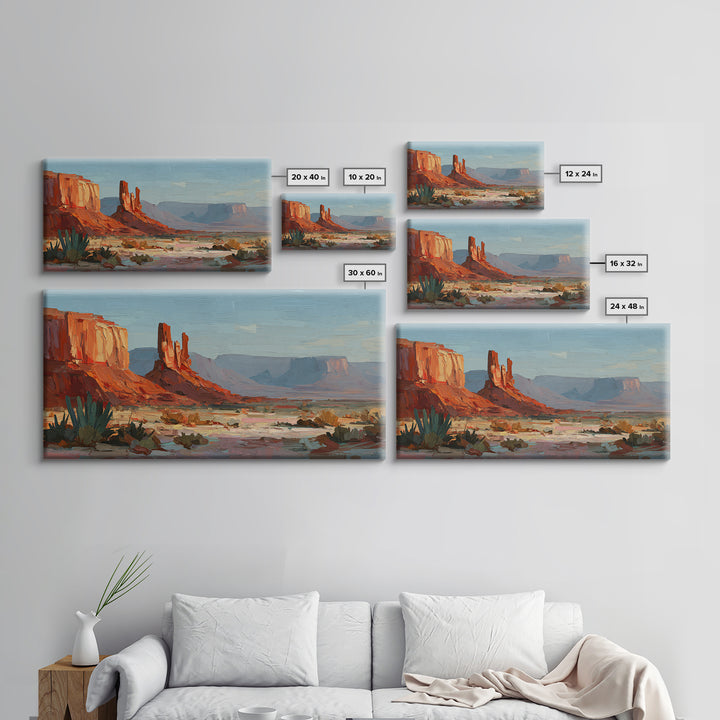 Abstract Canyon Landscape Framed Canvas Print, Above Sofa Art, Abstract Wall Art, Living Room Decor, Watercolor Art, Statement, ASA-2x1-51