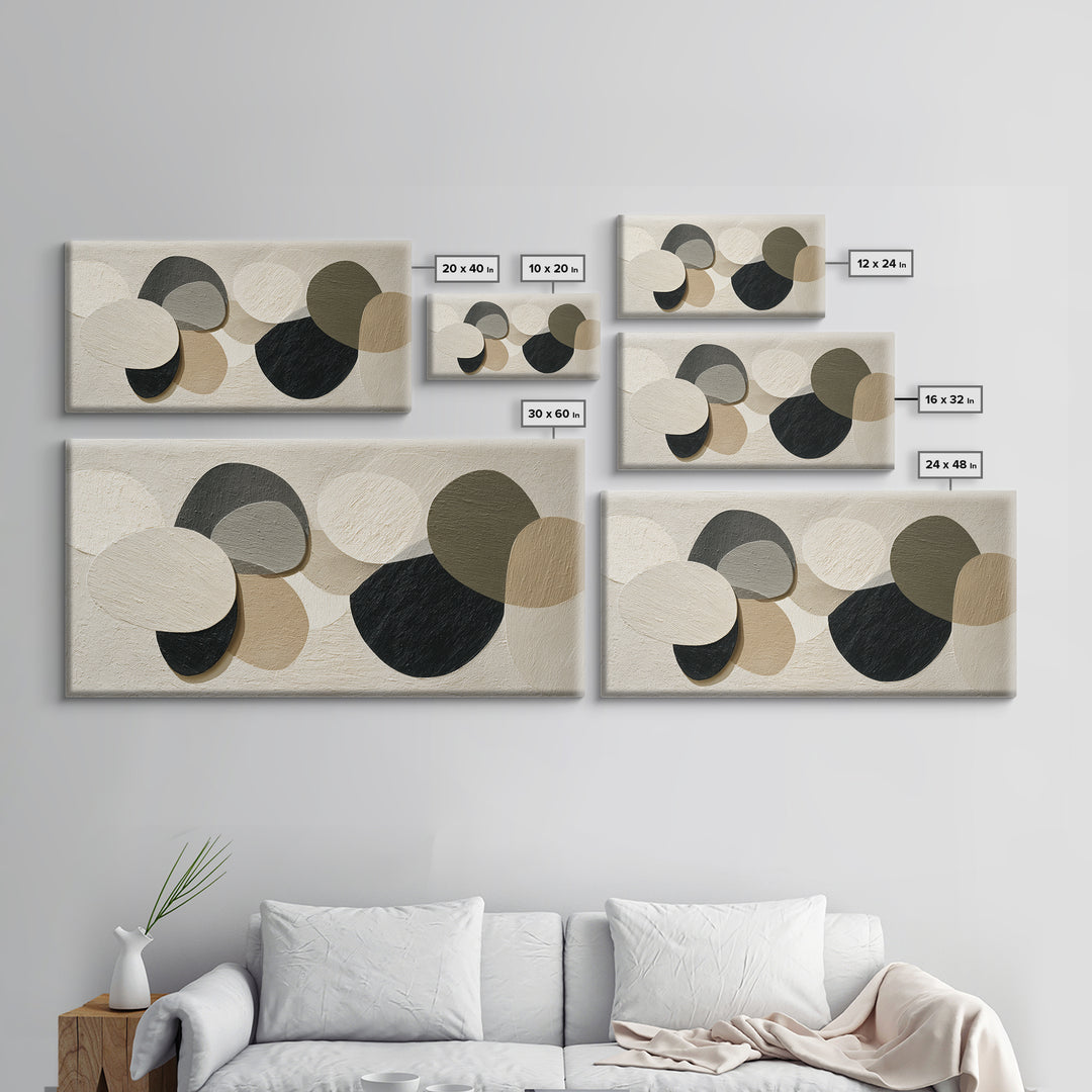 Large Modern Organic Shapes Canvas Print, Above Sofa Art, Minimalist Decor, Living Room Decor, Statement, Frame Tv Art, ASA-2x1-70