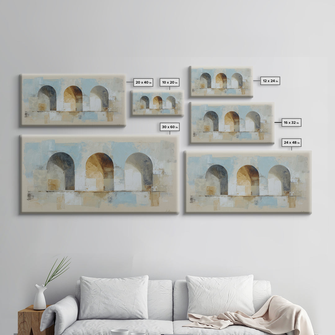 Architectural Arch Study Canvas Print, Above Sofa Art, Living Room Decor, Oil Painting, Statement, Oversized Wall Art, ASA-2x1-77